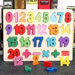 Montessori Wooden Puzzle 3D Alphabet Letters Number Matching Game Baby Kids Toys Education Learning Toy for Children 2 to 4 Year