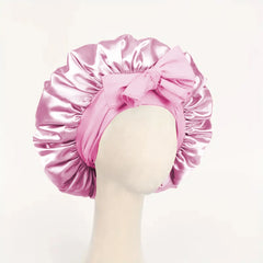 Satin Hair Bonnet With Tie Band