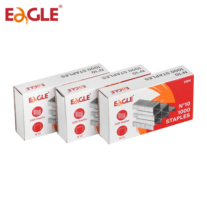 3-Box Bulk Pack Eagle No 10 Staples, 3000 Pieces Total, 1000 Pcs per Box,
