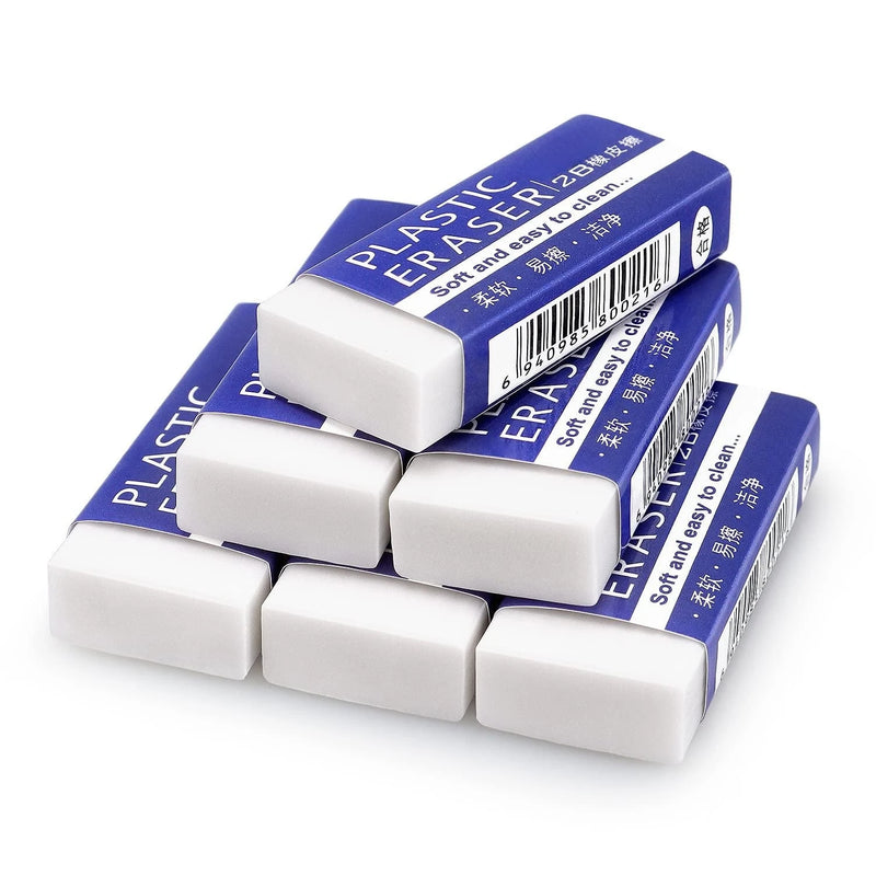 Soft 2B Eraser White PVC Plastic Rubber Pencil Eraser Students Drawing Tool, Sketches Paintings Fine Arts Eraser