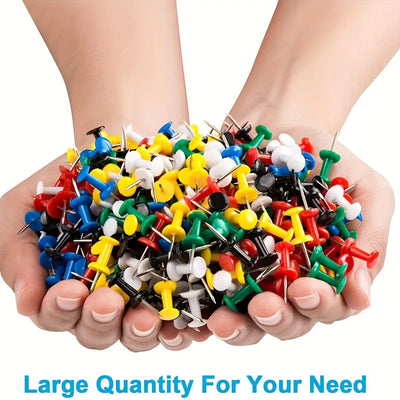 100Pcs Push Pins, Color Pins for Desk Organization