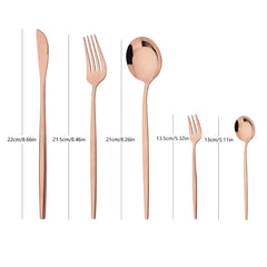 20Pcs Rose Gold Cutlery Set