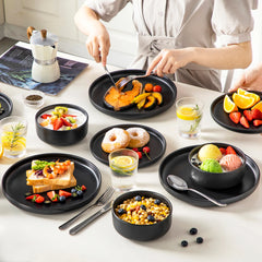 Vancasso Black Ceramic Plate Set