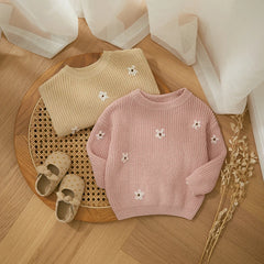 Flower Knit Pullover Sweater