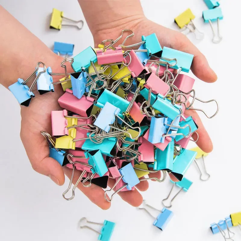50Pcs Metal Binder Clips Colorful