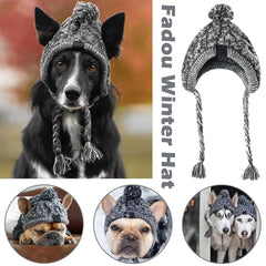 Winter Dog Hat with Pom Pom