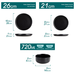 Vancasso Black Ceramic Plate Set