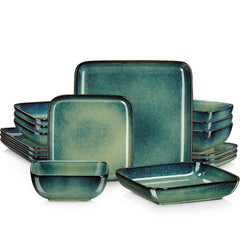 Vancasso Red Square Kiln Change Glaze Tableware Set