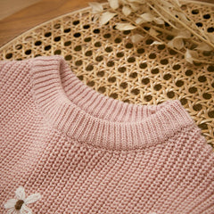 Flower Knit Pullover Sweater
