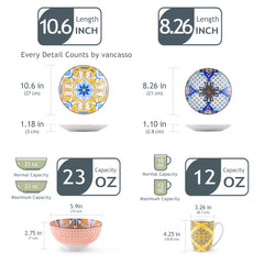 VANCASSO Jasmin Pattern Porcelain Tableware Dinnerware Set