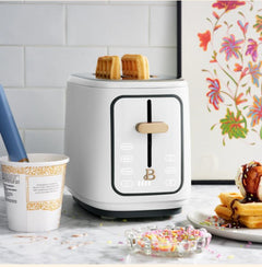 2 Slice Toaster with Touch-Activated Display, White Icing by Drew Barrymore
