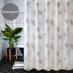 Bathroom Leaf Pattern Shower Curtain