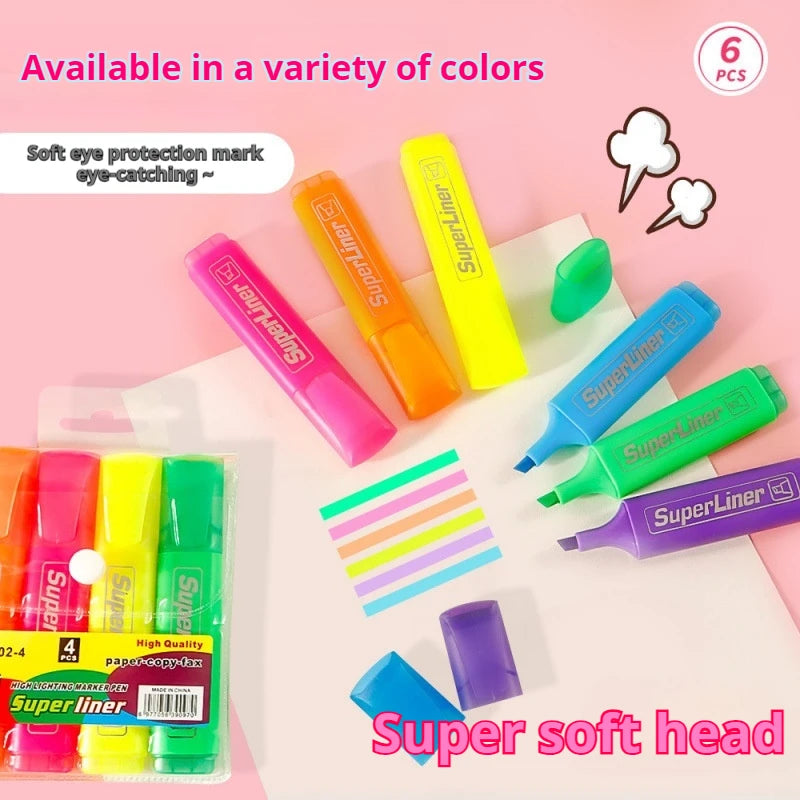 4/6 Colors Colorful Highlighters