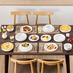 MALACASA Dinner Plates Sets Black Rim