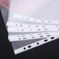 100pcs A4 Sheet Protectors 11holes Transparent Plastic Organizer
