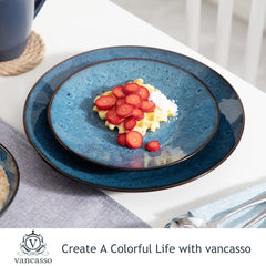 VANCASSO BUBBLE Tableware Set Vintage Ceramic Blue/Brown Stoneware