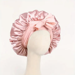Satin Hair Bonnet With Tie Band