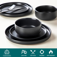 Vancasso Black Ceramic Plate Set
