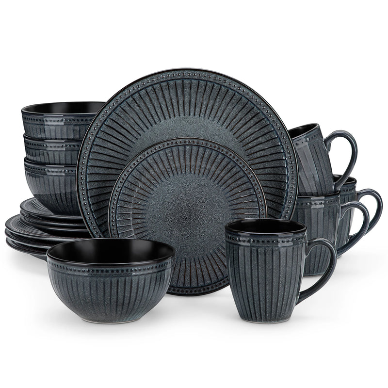 Vancasso Ceramic Plates Set Black Elegant Tableware set