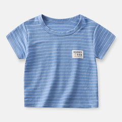 Boys and Girls Stripe Short Sleeve T-shirt Kids Clothing