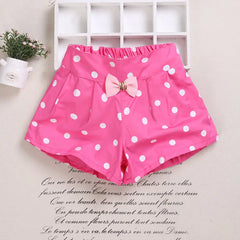 Summer Girls' Bowtie Casual Shorts (Kids' Clothing)