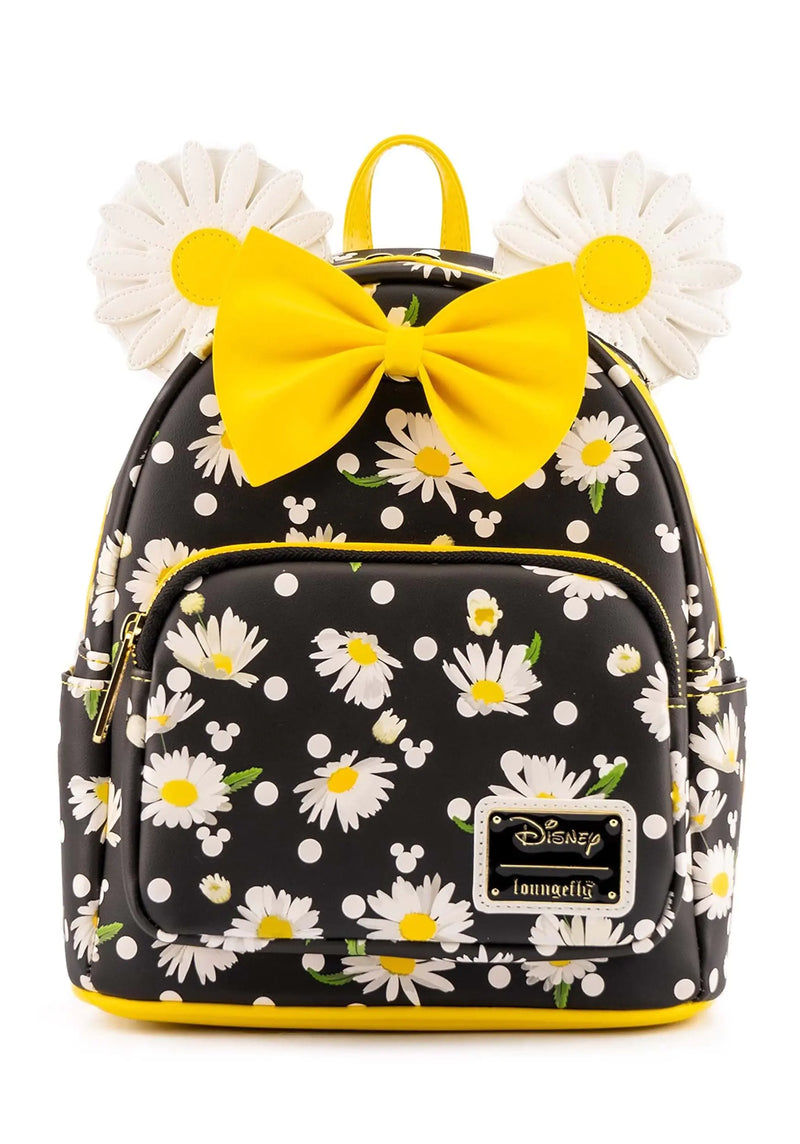 Loungefly Minnie Mouse Daisies Mini Backpack BlackWhiteYellow