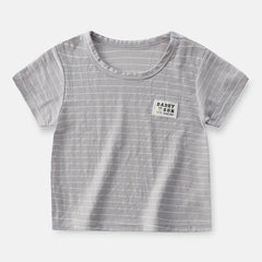 Boys and Girls Stripe Short Sleeve T-shirt Kids Clothing