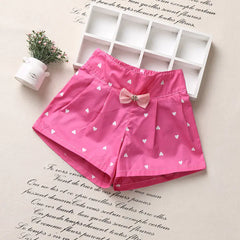 Summer Girls' Bowtie Casual Shorts (Kids' Clothing)