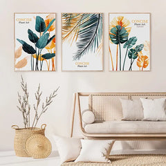 3-Piece Modern Minimalist Tropical Plant Wall Art