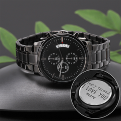 Black Chronograph Watch - Every Second I Love You More