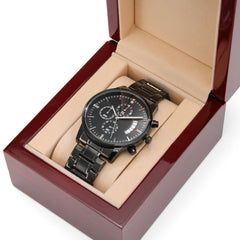 Black Chronograph Watch - Every Second I Love You More