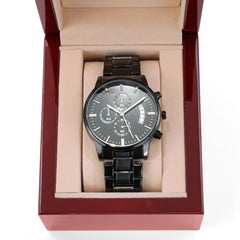 Black Chronograph Watch - Every Second I Love You More