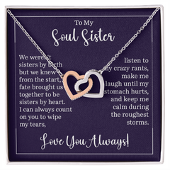 Interlocking Hearts Necklace -Soul Sister