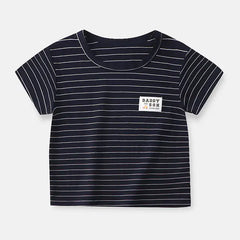 Boys and Girls Stripe Short Sleeve T-shirt Kids Clothing