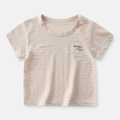 Boys and Girls Stripe Short Sleeve T-shirt Kids Clothing