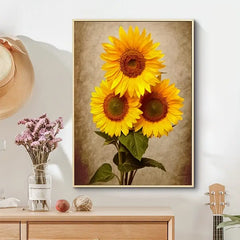 Sunflower Canvas Painting - Modern Floral Wall Art