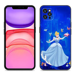 Disney Cinderella Black Silicone Phone Case for iPhone