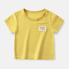 Boys and Girls Stripe Short Sleeve T-shirt Kids Clothing