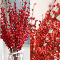 5 Pcs Jasmine Artificial Red Flowers 29.5" Long Stems