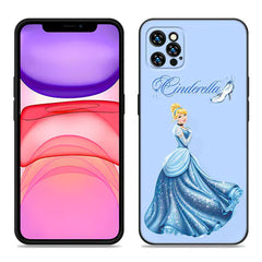 Disney Cinderella Black Silicone Phone Case for iPhone