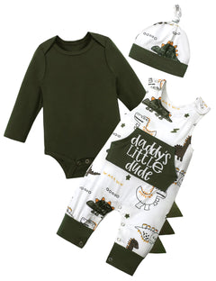 Dinosaur Baby Boy Romper with Hat