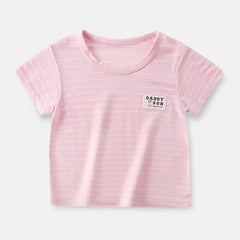 Boys and Girls Stripe Short Sleeve T-shirt Kids Clothing