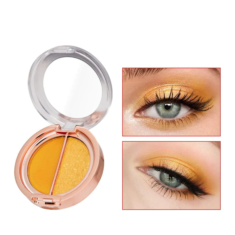 Timipoo Double color eye shadow high pigment (07#Sunrise yellow)