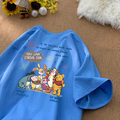 Kawaii Disney Pooh Bear Cotton Short Sleeve T-Shirt