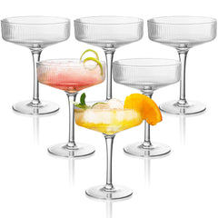 6 Pcs Coupe Glasses 10 oz Classic Martini Glasses