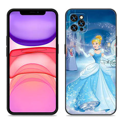 Disney Cinderella Black Silicone Phone Case for iPhone
