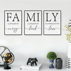 3pcs Love & Family Inspirational Wall Art Canvas Print