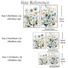 HD Watercolor Floral Botanical Canvas Wall Art Prints
