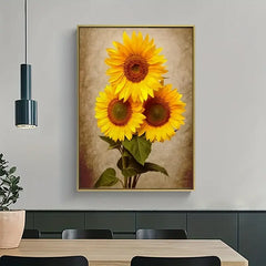 Sunflower Canvas Painting - Modern Floral Wall Art