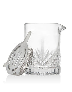 Crystal Cocktail Shaker with Stainless Steel Julep Strainer